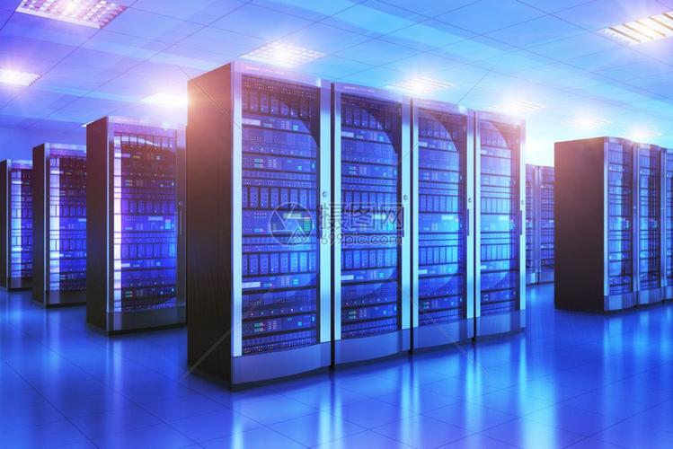 现代网络和互联电信技术大数据存储和云计算机服务业概念3d以蓝光数据